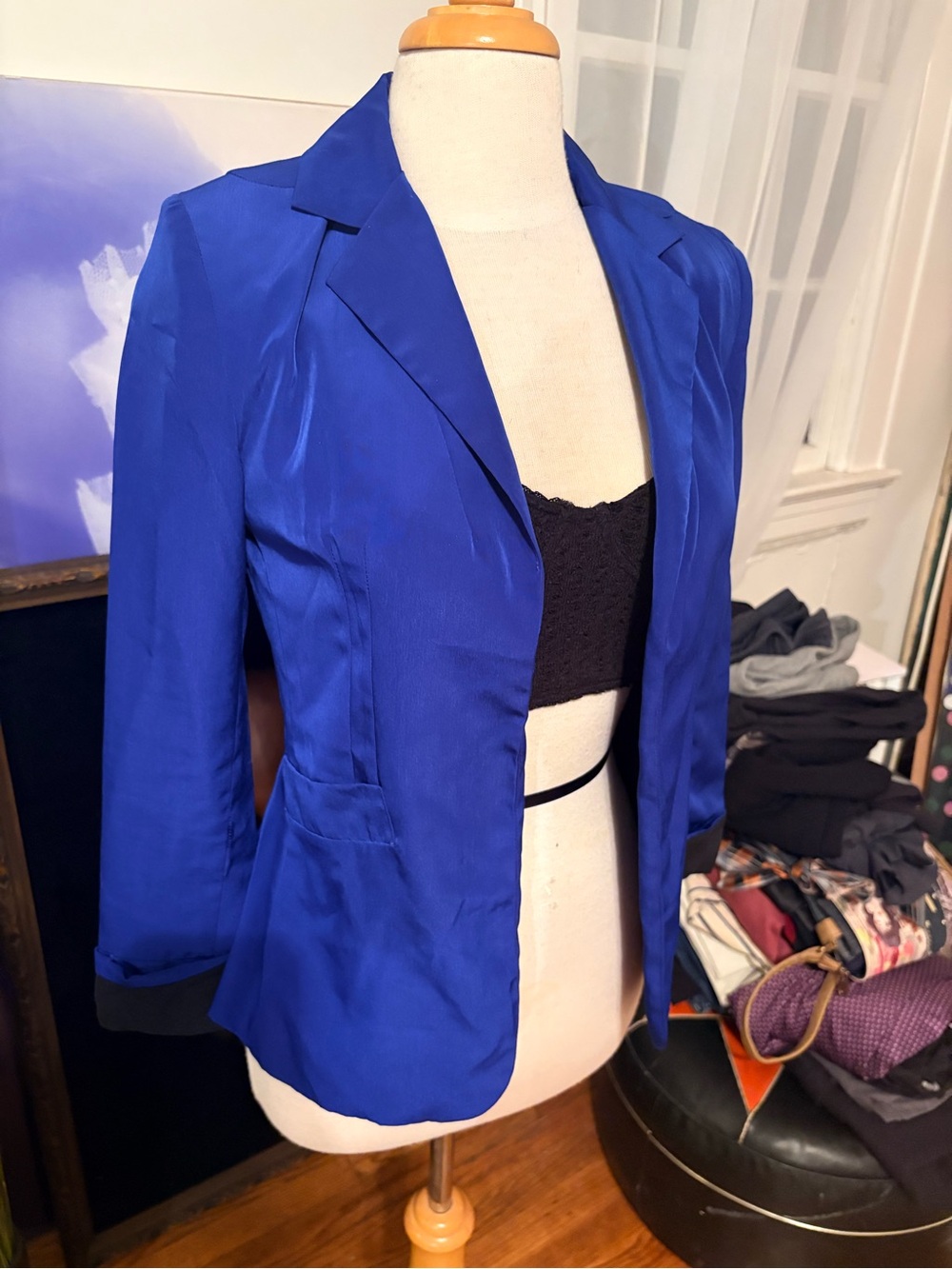 Blue Women's Tailored Blazer Jacket